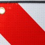 Calima Warntafel 2in1 für Wohnmobile & Anhänger, rot/weiß gestreift mit Öse.