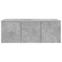VidaXL TV-Schrank, Betongrau, 80x34x30 cm, Holzwerkstoff mit 3 Schubladen.