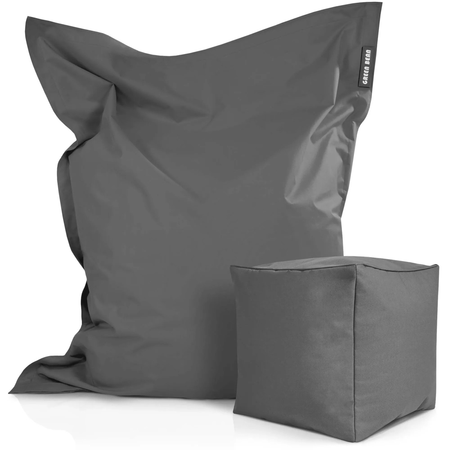 Green Bean Sitzhocker 2er Set Square XXL + Dice 140 x 180 x 25 cm Wetterfest Grau