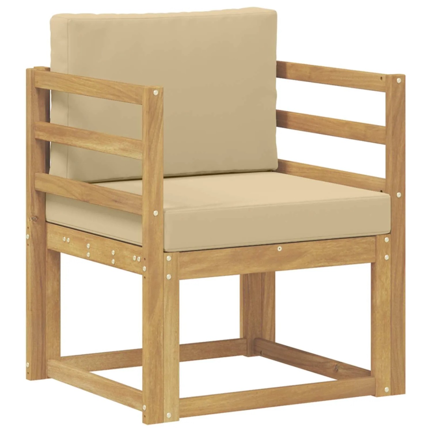 vidaXL 2 Stück Outdoor-Sofagarnitur Polyester Weiß und Beige 3438962