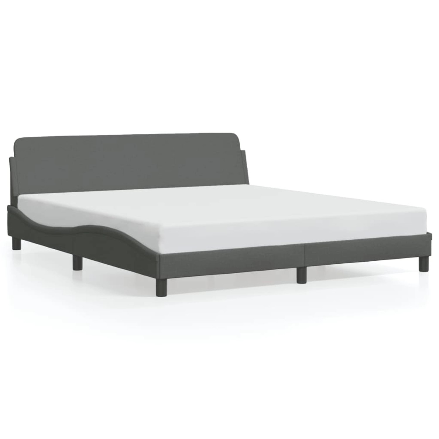 vidaXL Bettgestell Dover Dunkelgrau 160x200 cm Stoff 373206 günstig online kaufen