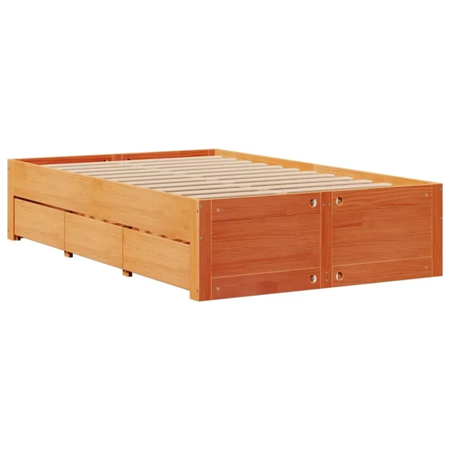 vidaXL Massivholzbett ohne Matratze mit Schubladen Braun 120x190 cm 3308824 günstig online kaufen