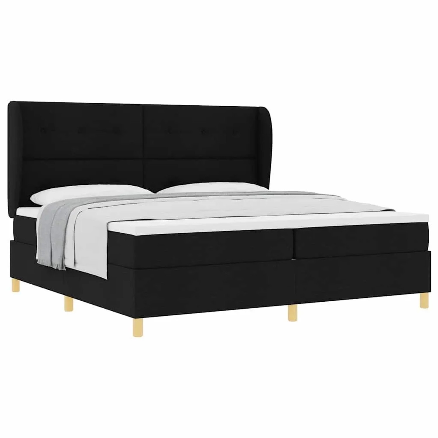 vidaXL Boxspringbett mit Matratze 90x190 cm Schwarz 3340776 günstig online kaufen
