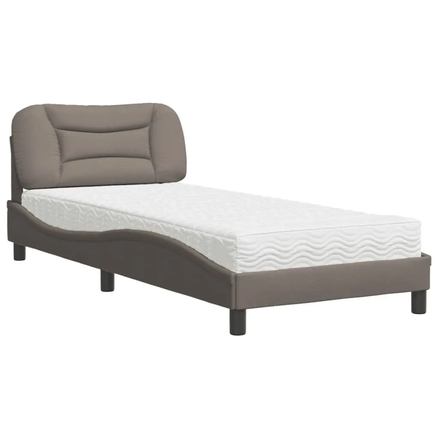 Thumbnail - vidaXL Bett mit Matratze Hvar Taupe 90x200 cm Stoff 3208510