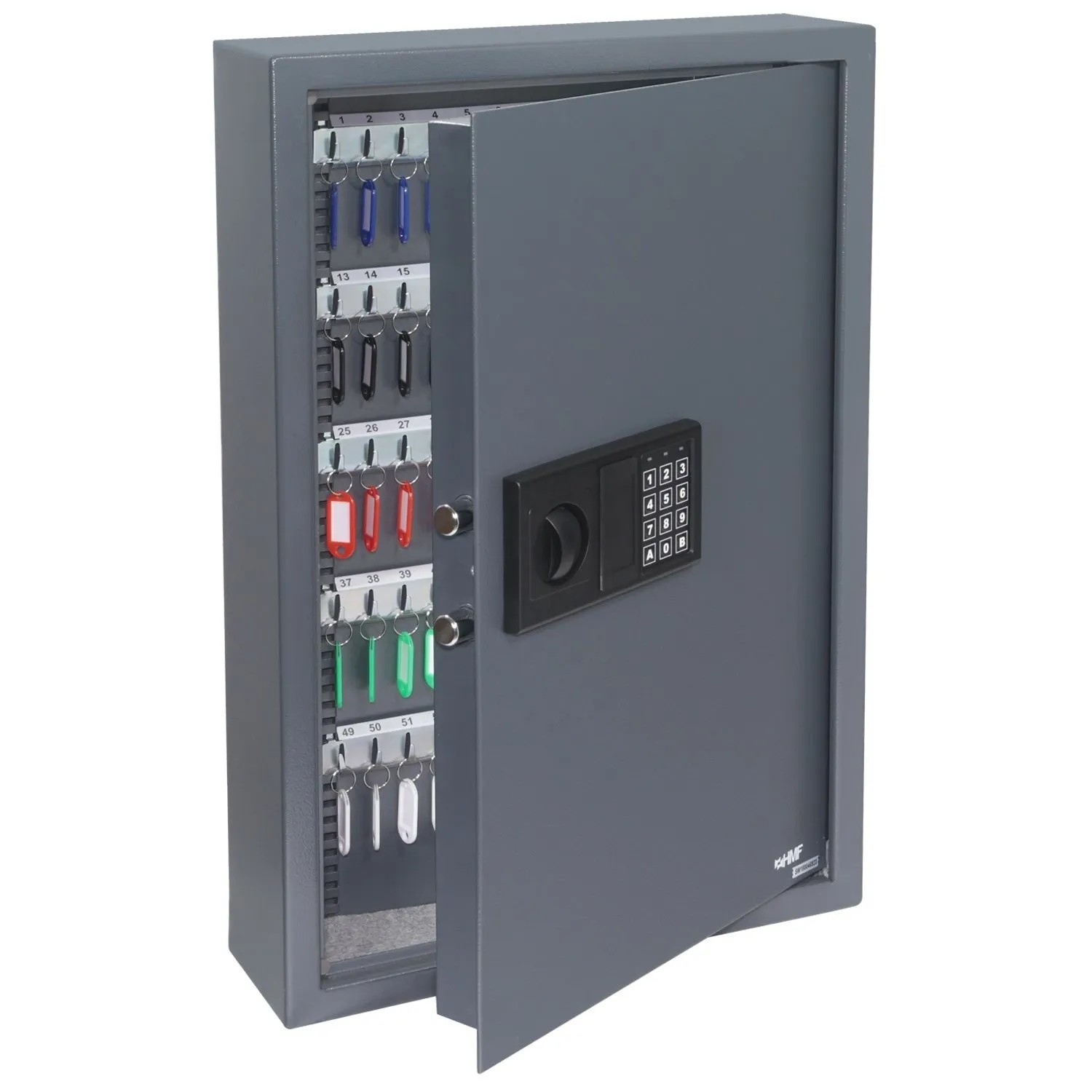 HMF 2100-11 Schlüsseltresor Zahlenschloss 108 Haken 66 x 43 x 13 cm Anthrazit