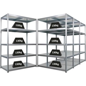 PROREGAL Mega Deal 4x Schwerlastregal Steel Eagle HxBxT 180x120x60cm Fachlast 130kg Verzinkt