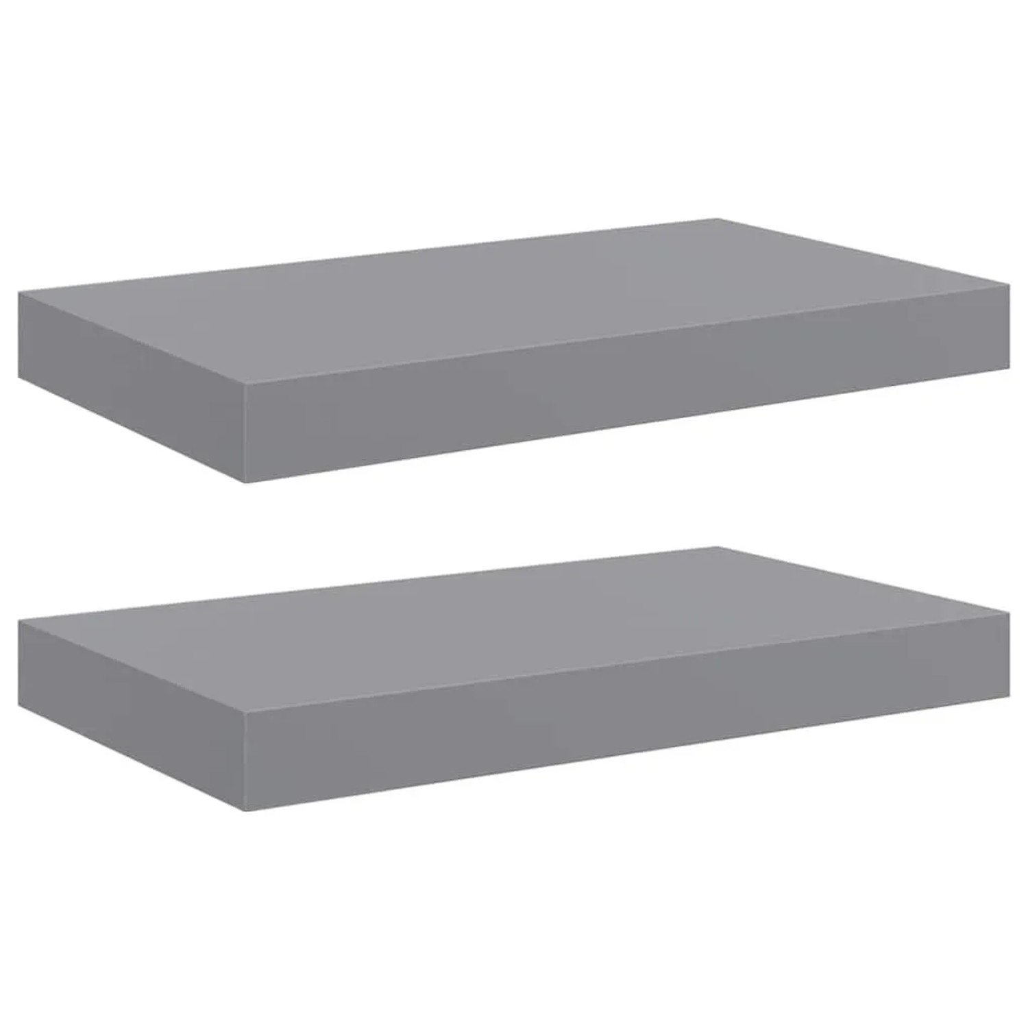 vidaXL Schwebende Wandregale 2 Stk Grau 40x23x3,8cm MDF 323848