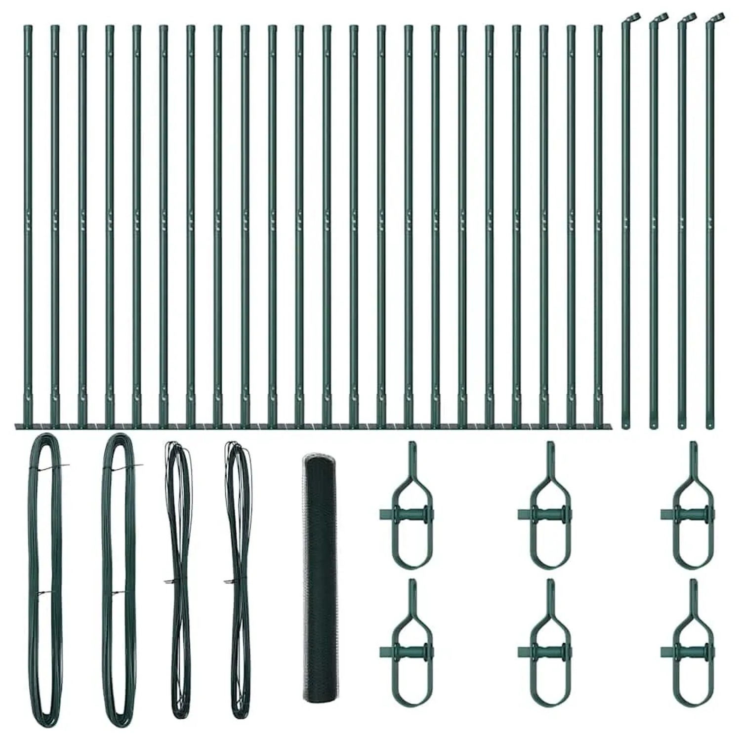 vidaXL Zaunpfosten Grün 50 x 1,2 m 25 mm Maschen Stahl und PVC 3353557 günstig online kaufen