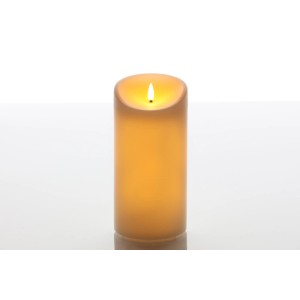 Cremefarbene Elephant LED Kerze aus Echtwachs für den Außenbereich, 10x20 cm.