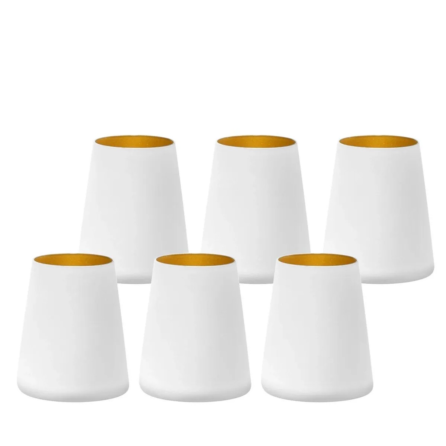 Stölzle Lausitz Power Becher 380 ml 6er Set Weiß-Gold