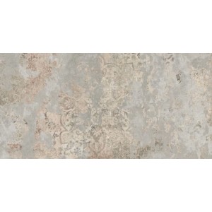 Matt beige Keramikfliese Fineza Amman 30x60 cm in Steinoptik mit verblasstem Vintage-Muster für Wand & Boden.