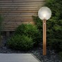 Globo Außenleuchte Ossy mit Bewegungsmelder, Holzoptik, 100cm hoch. Wegeleuchte für den Garten.