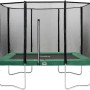 Salta Trampolin Combo, 214x153 cm, Grün, mit Sicherheitsnetz für sicheren Springspaß im Garten.