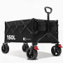 Schwarzer, faltbarer Sunula Bollerwagen mit 120 kg Tragkraft für Camping & Freizeit.