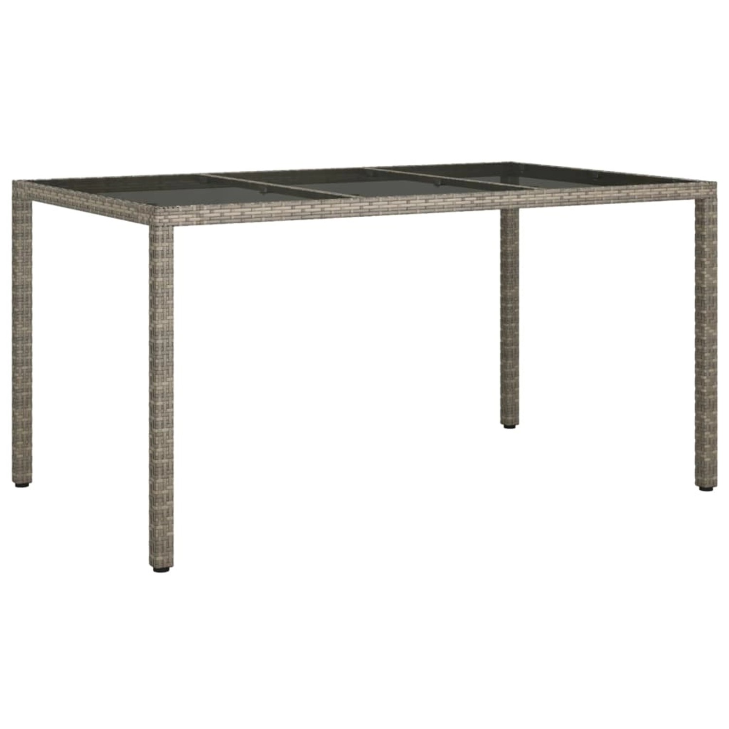 vidaXL Gartentisch 150x90x75 cm Hartglas und Poly Rattan Grau 316708 günstig online kaufen