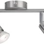 Vierflammiger Spotlight aus Nickel matt, 4 x 10 W GU10, für die Deckenmontage.