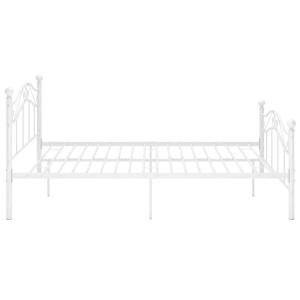 Weißes Metallbett 120x200 cm von vidaXL: Stabiles Bettgestell für erholsamen Schlaf.
