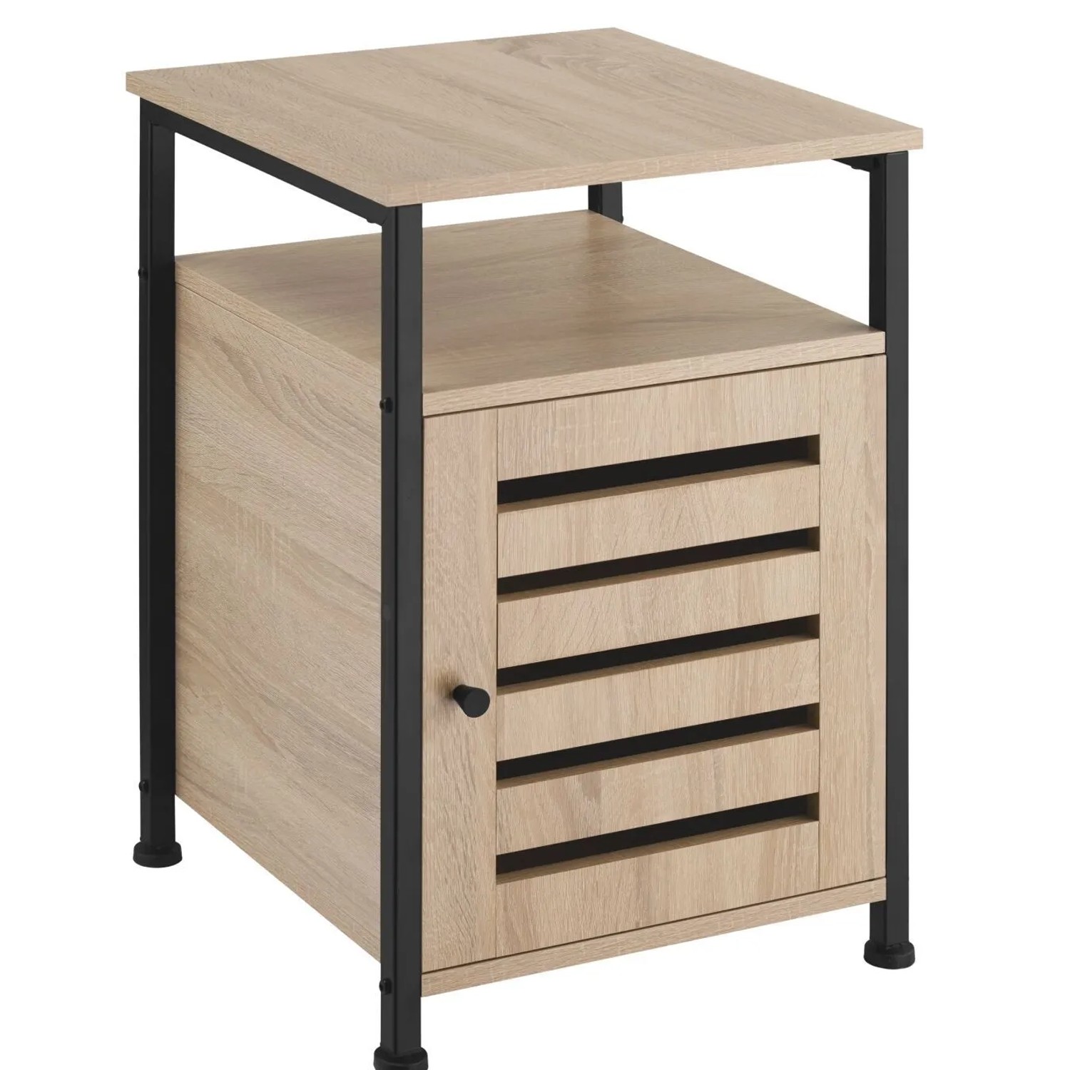Tectake Beistellschrank Cork Industrial Style Holz und Stahl  40 50 x 40 50 x 60 50 cm Industrial Holz Hell  Eiche Sonoma