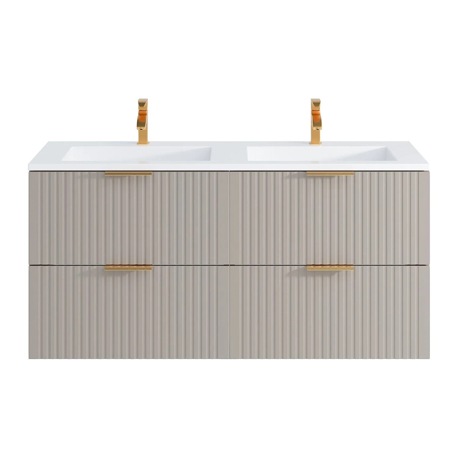 Vente-unique Doppelwaschtisch Zevara Beige 120 cm