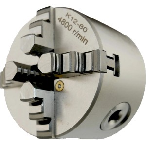 Rotwerk 4-Backenfutter, 8 cm, zentrisch spannend für Drehmaschinen.