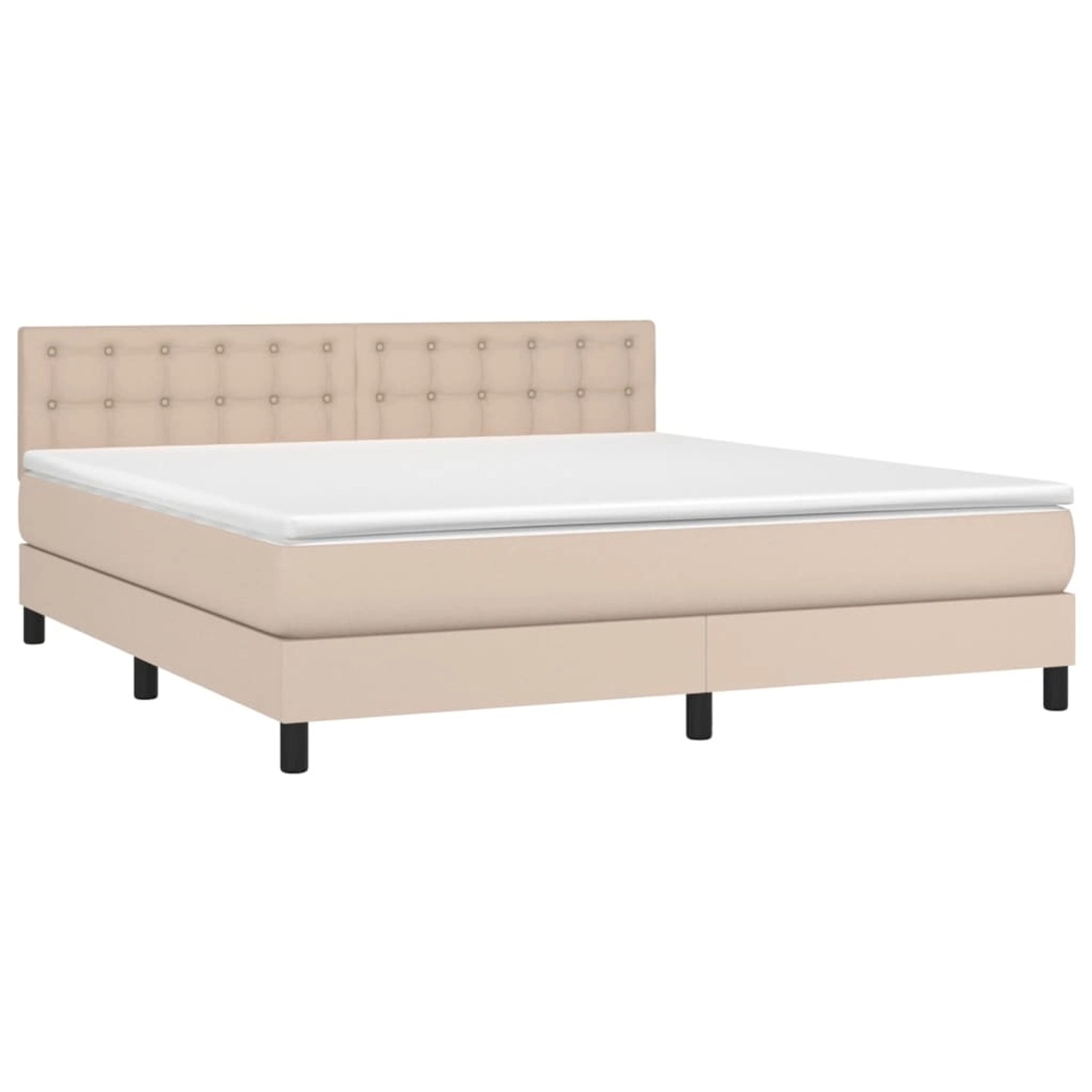 vidaXL Boxspringbett mit Matratze & LED Cappuccino-Braun 160x200cm 3134236 günstig online kaufen
