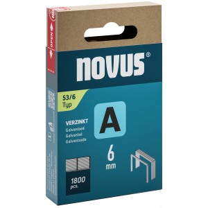 Novus Feindrahtklammern A 53/6, 6 mm, 1800 Stück, verzinkt für Tacker.