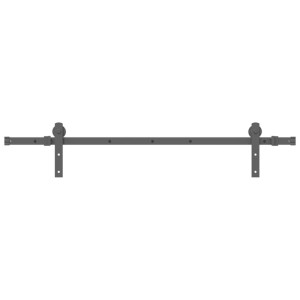 vidaXL Schiebetürbeschlag-Set 152 cm Stahl Schwarz 4009714