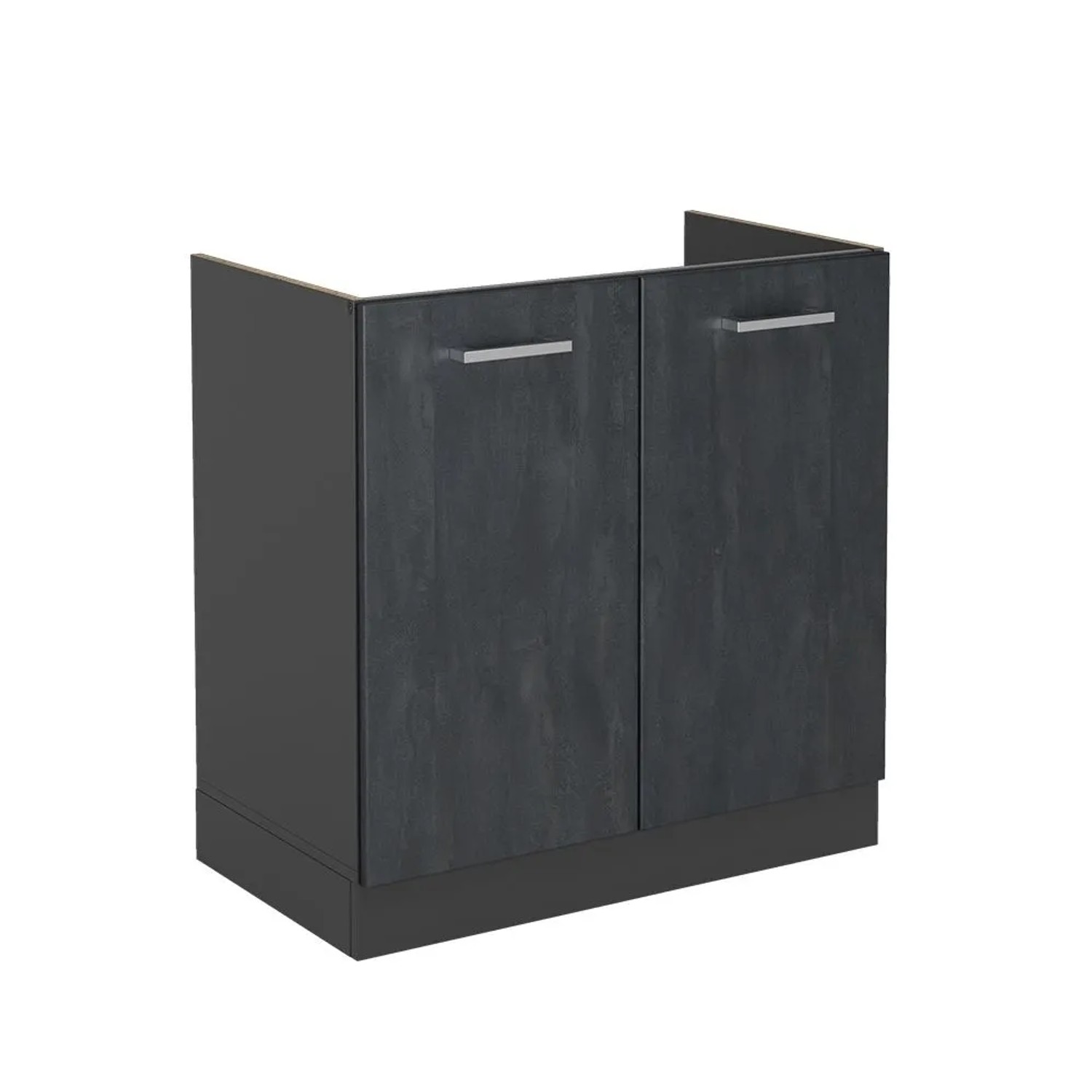 Vicco Spülenunterschrank R-Line Schwarz Beton Anthrazit 80 cm ohne Arbeitsplatte