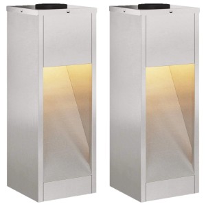 vidaXL Solar LED Wegeleuchte 2 Stk Silber Edelstahl 879713