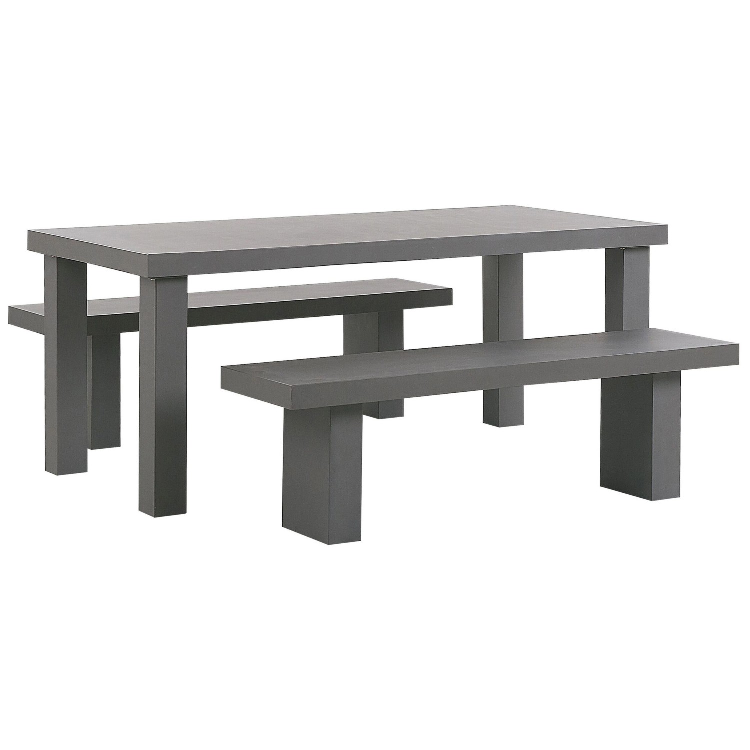 Beliani Gartentisch Set TARANTO Grau 90x180x76 145 kg günstig online kaufen