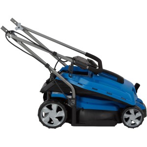 Hyundai Elektro-Rasenmäher LM3301E, 33 cm Schnittbreite, Mulchfunktion, blau.