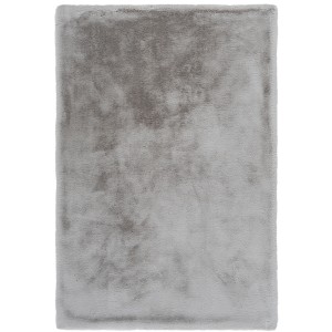 Silberner Hochflorteppich Lalee Heaven 800, 80x150 cm, mit weichem Flor.