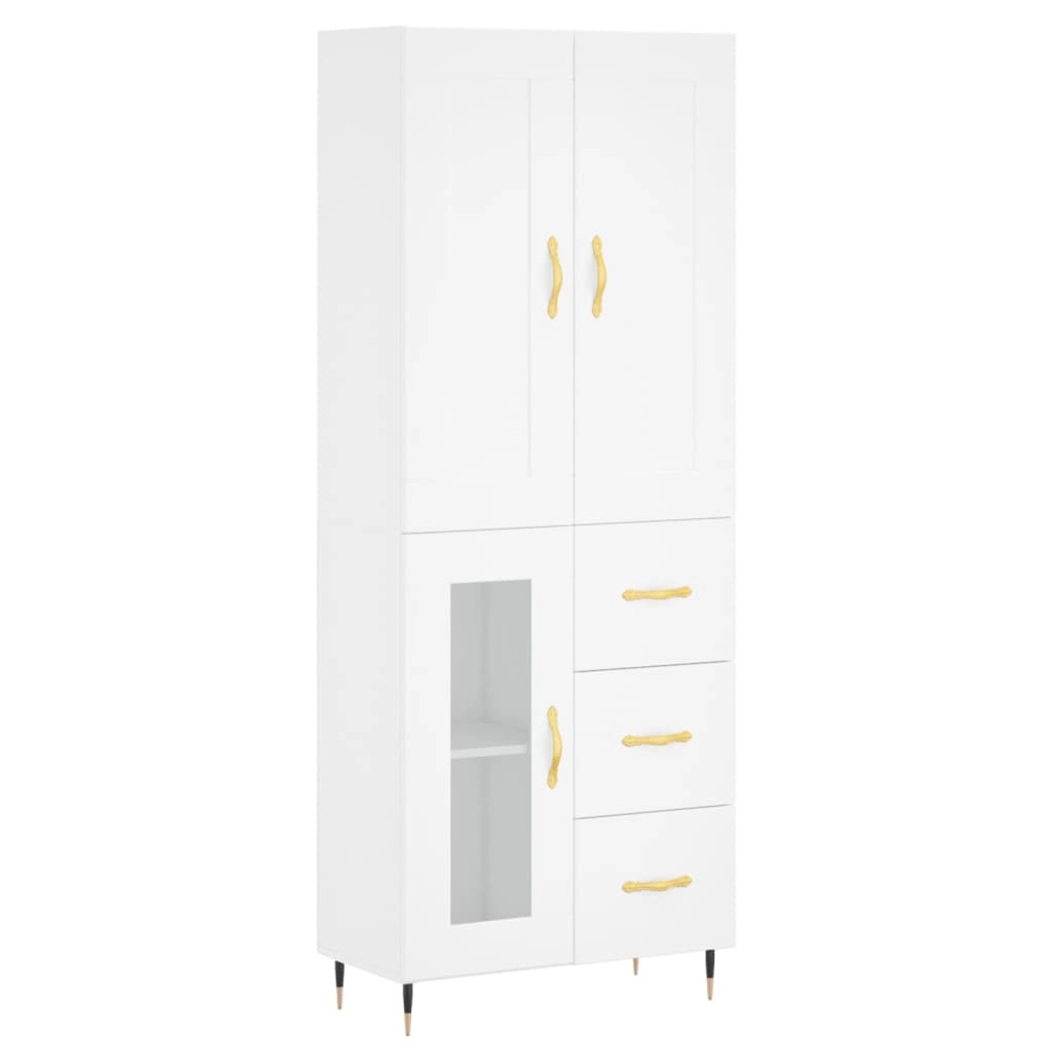 vidaXL Highboard Weiß 69,5x34x180 cm Holzwerkstoff 3199921 günstig online kaufen