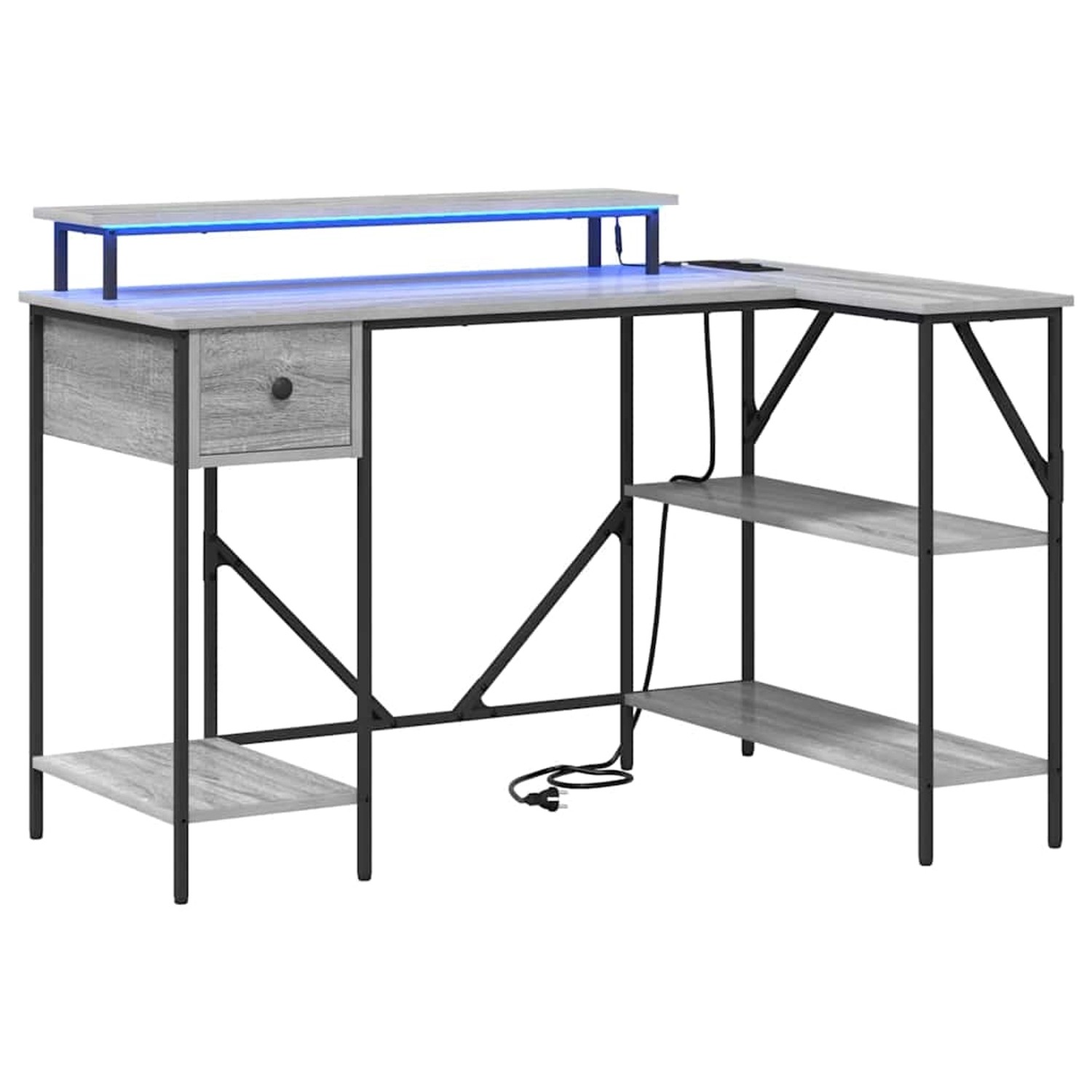 vidaXL Schreibtisch Grau Sonoma 120 x 79 x 86,5 cm Holzwerkstoff 859403 günstig online kaufen