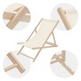 Beige Holz Sonnenliege im 2er Set, klappbar und verstellbar für Garten, Balkon oder Strand.