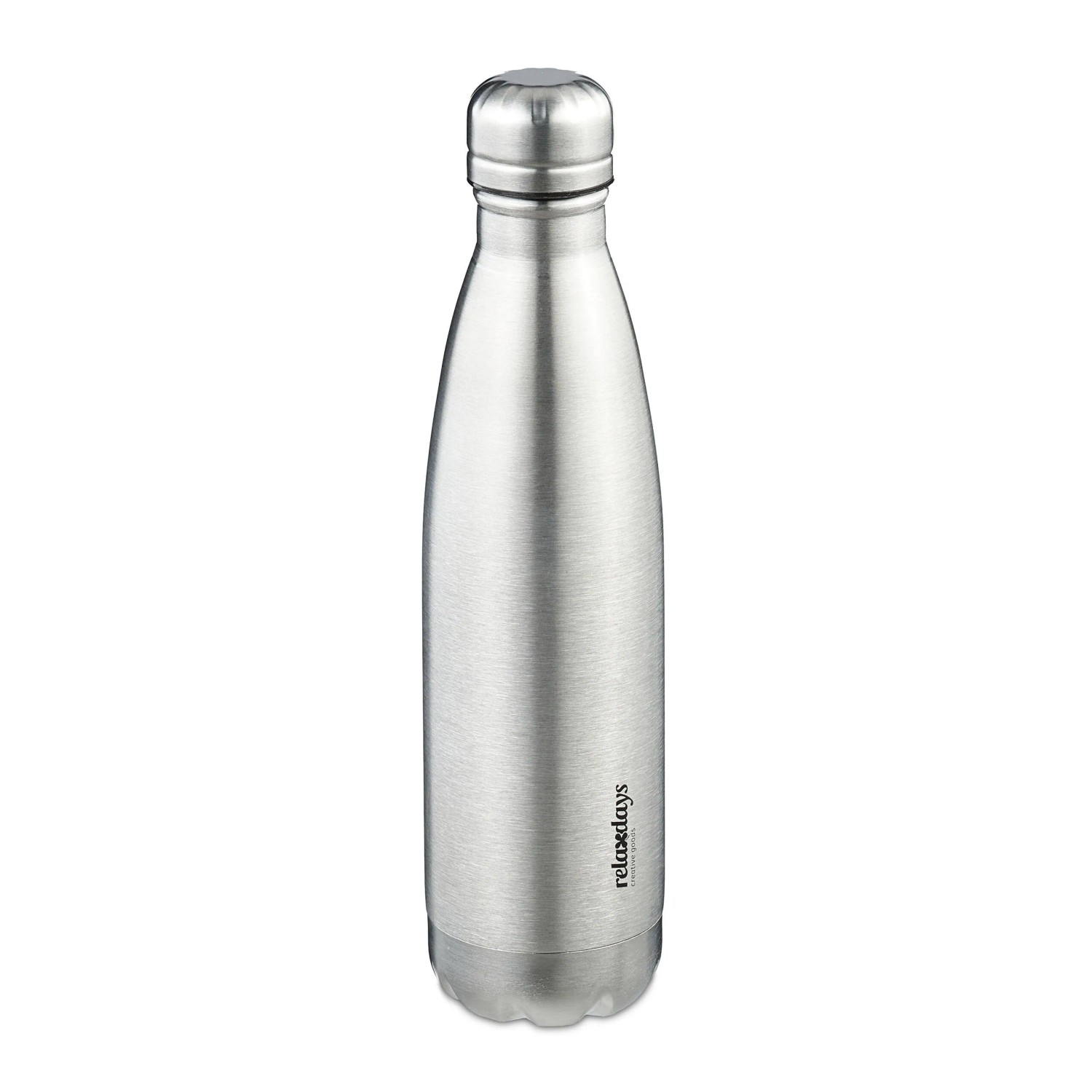 Relaxdays Isoliertrinkflasche Edelstahl Silber Vakuumisoliert Auslaufsicher 500 ml