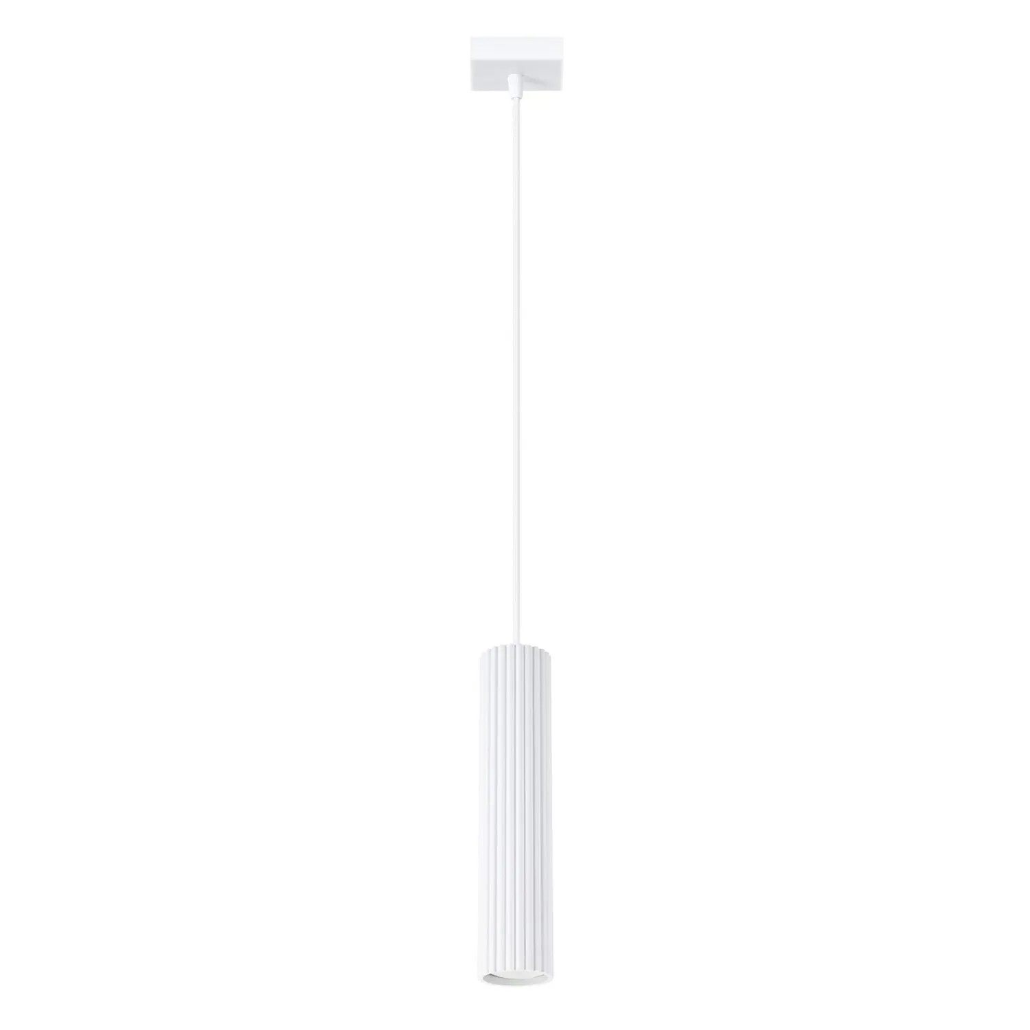 Licht-Erlebnisse Hängelampe Weiß 8 CM Breit Schmal GU10 Modern Aluminium Höhenverstellbar