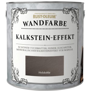 Dose Rust-Oleum Wandfarbe Kalkstein-Effekt Holzkohle, matte Optik.