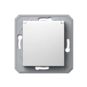 TEM EKONOMIK Schuko Steckdose Weiß Deckel OHNE Rahmen