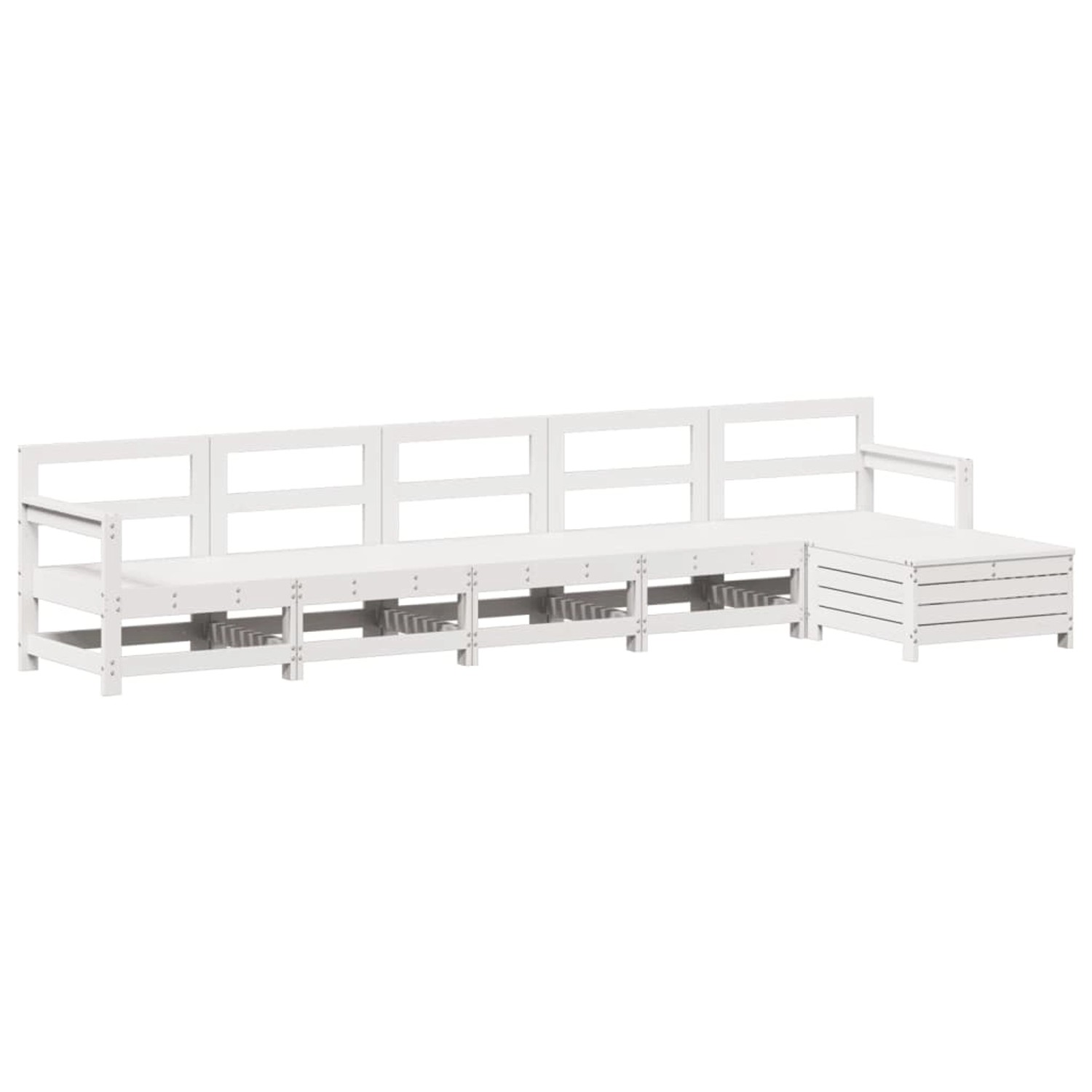 vidaXL 6-Tlg Garten-Sofagarnitur Weiß Massivholz Kiefer 3250861 günstig online kaufen