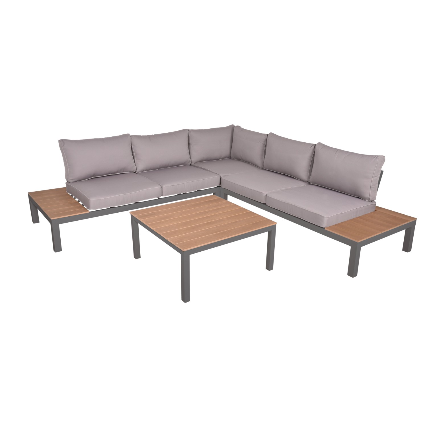 Garden Pleasure Lounge-Set Valentina 4-teilig Braun-Grau günstig online kaufen