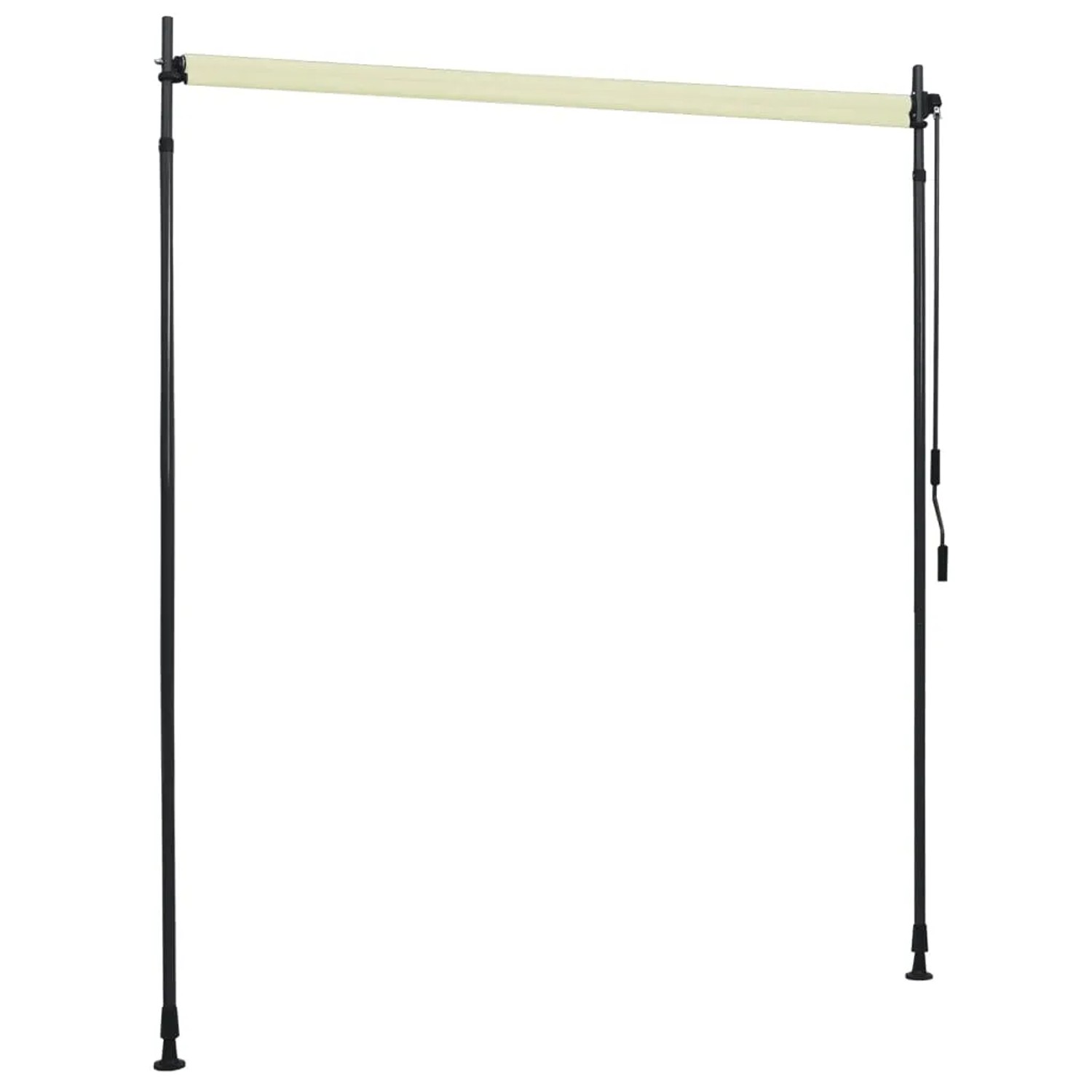 vidaXL Außenrollo, 200x270 cm, Creme, mit Handkurbel für Balkon & Terrasse.