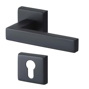 MeinTürgriff Drückergarnitur Trento Schwarz Türdrücker Eckig PZ
