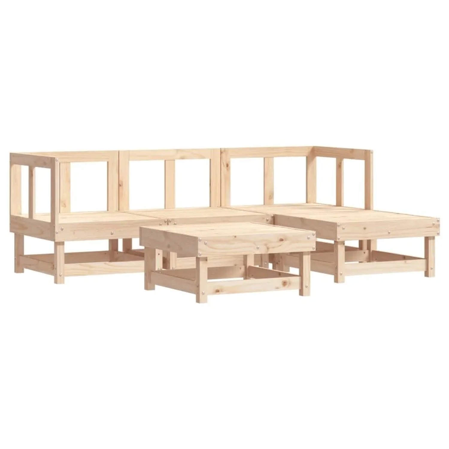 vidaXL 5-Tlg Garten-Lounge-Set Massivholz Kiefer 3186158
