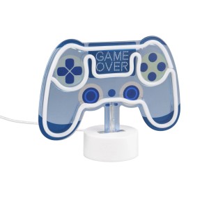 LED-Tischleuchte im Controller-Design, blau-weiß, ideal fürs Gaming-Zimmer.