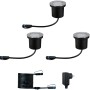 Paulmann LED-Bodeneinbaustrahler Floor Plug & Shine 3er Set, mit Trafo und Kabel.