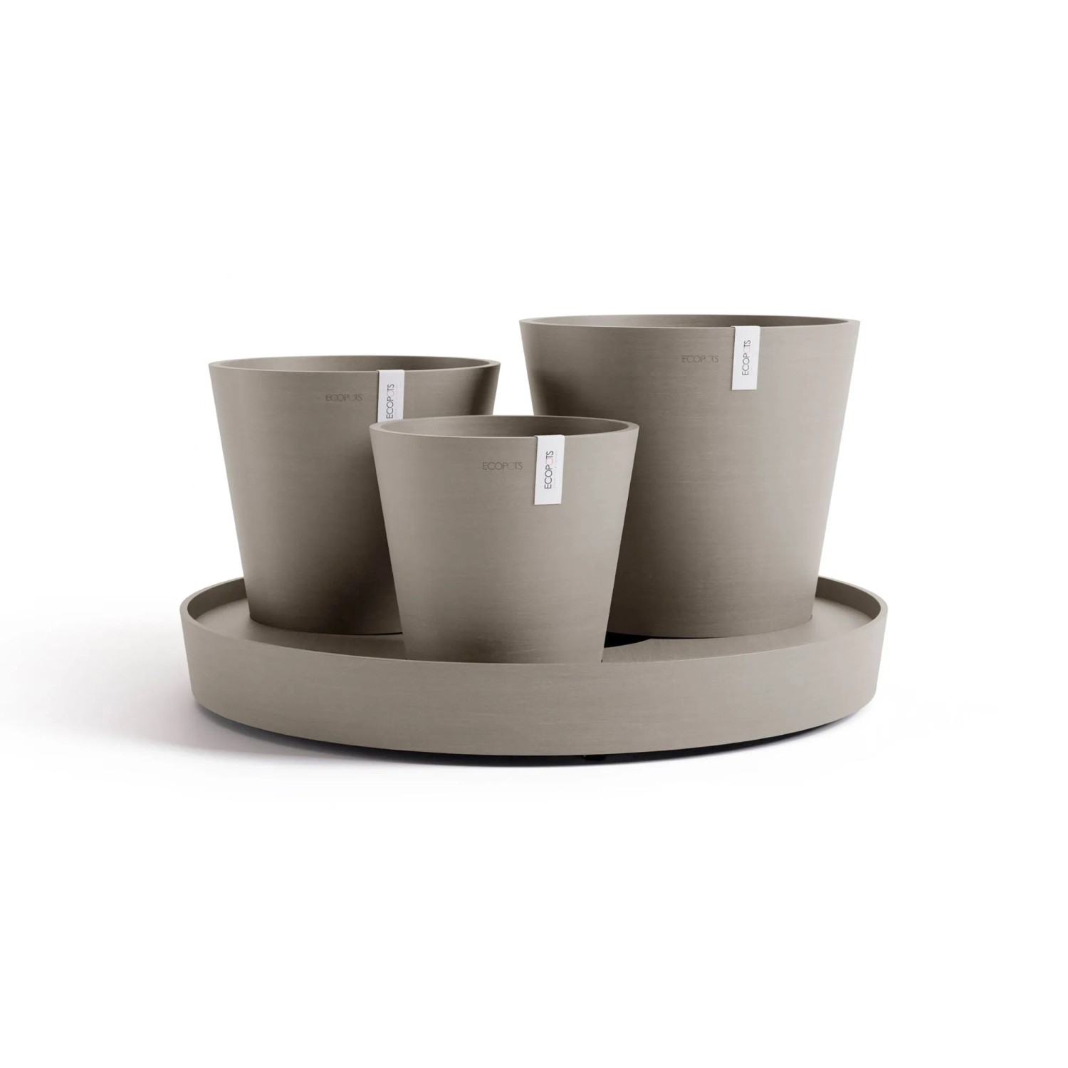 Ecopots Pflanztopf Dubai Braungrau Ø 57 cm / Höhe 30 cm günstig online kaufen