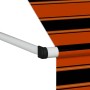 Orange-braune vidaXL Markise, handbetrieben, 100 cm breit, mit Streifenmuster.