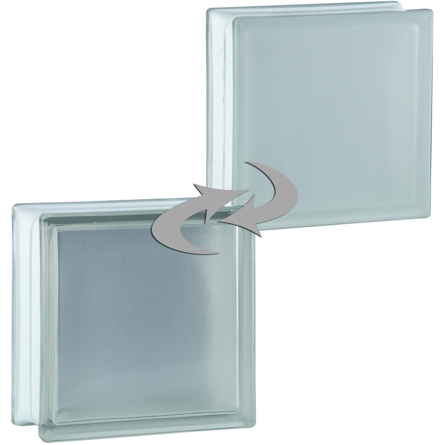 BM Glasstein Riva Super White 1-Seitig Satiniert 19 cm x 19 cm x 8 cm