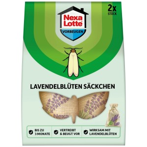 Nexa Lotte Lavendelblüten-Säckchen, 2er-Packung zum Schutz vor Motten und Ungeziefer.